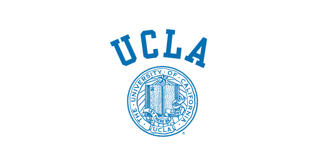 The UCLA logo: the word UCLA in blue block letters above the University of California seal